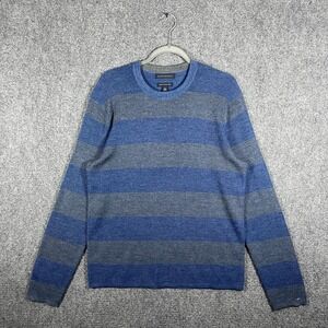 Banana Republic Italian Yarn Wool Blend Knit Sweater Blue Stripes Size Medium